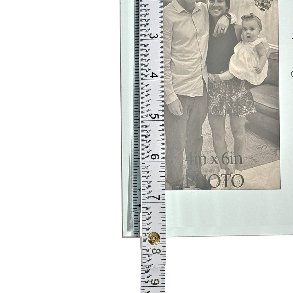 Old East Main Co Glass Family Photo Frame Seafoam Green 4x6 Horizontal Tabletop - Picture 3 of 10